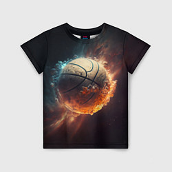 Детская футболка Баскетбольный мяч в космосе