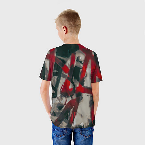 Детская футболка Красное граффити / 3D-принт – фото 4