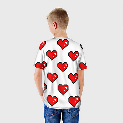 Детская футболка Сердца в стиле пиксель-арт / 3D-принт – фото 4