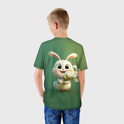 Детская футболка Просто белая зайка милаха / 3D-принт – фото 4