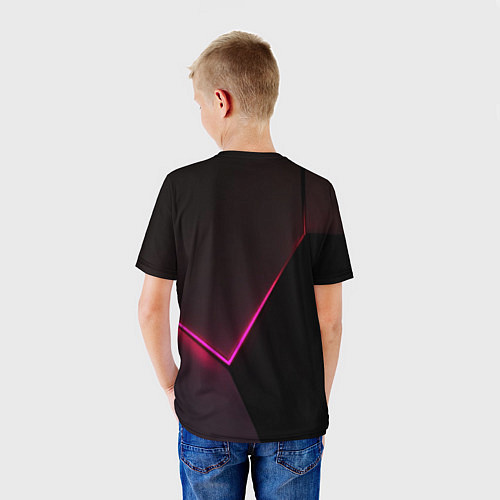 Детская футболка Неоновый треугольный порез / 3D-принт – фото 4