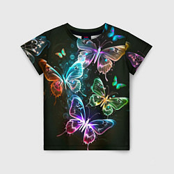 Детская футболка Неоновые дикие бабочки