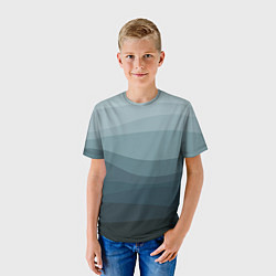 Футболка детская Бирюзовые волны, цвет: 3D-принт — фото 2