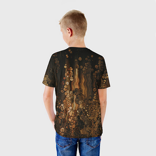Детская футболка Тёмные камни и тёмные краски в воде / 3D-принт – фото 4