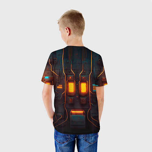Детская футболка Паттерн в стиле киберпанк / 3D-принт – фото 4