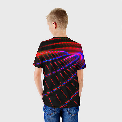 Детская футболка Geometry neon texture / 3D-принт – фото 4