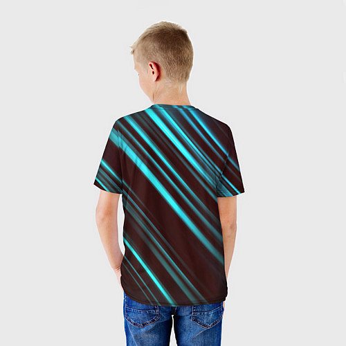 Детская футболка Stripes line neon color / 3D-принт – фото 4
