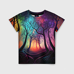 Детская футболка Разноцветный неоновый лес