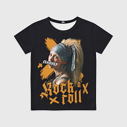 Детская футболка Рок девушка с жемчужной серёжкой