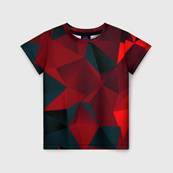 Детская футболка Битва кубов красный и черный