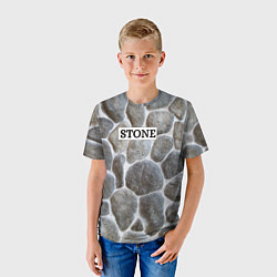 Футболка детская Стенка из камня, цвет: 3D-принт — фото 2
