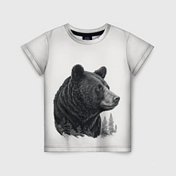 Детская футболка Нарисованный медведь