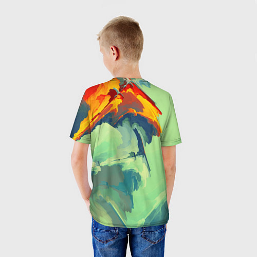 Детская футболка Абстракция горы на закате / 3D-принт – фото 4