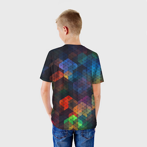 Детская футболка Стеклянная мозаика цветная / 3D-принт – фото 4