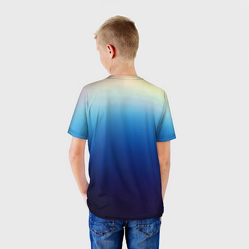 Детская футболка Blue gradient colors / 3D-принт – фото 4