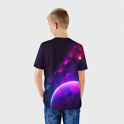 Детская футболка Барт Симпсон в космосе - фантазия / 3D-принт – фото 4