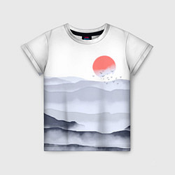 Детская футболка Японский пейзаж - восход солнца