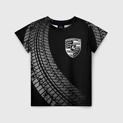 Детская футболка Porsche tire tracks