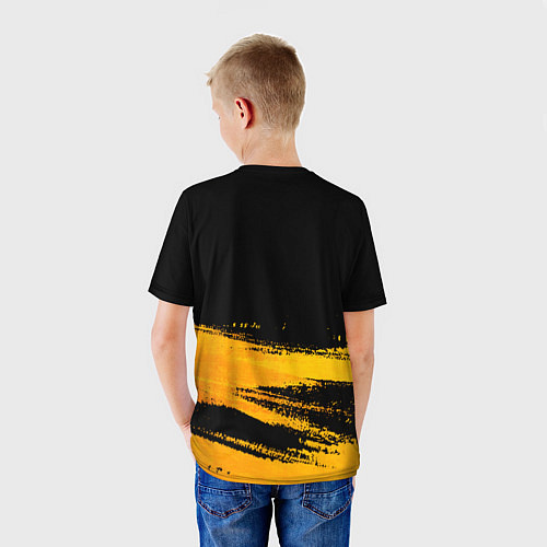 Детская футболка Danganronpa - gold gradient: символ сверху / 3D-принт – фото 4