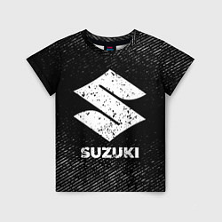 Детская футболка Suzuki с потертостями на темном фоне
