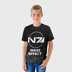 Футболка детская Mass Effect с потертостями на темном фоне, цвет: 3D-принт — фото 2