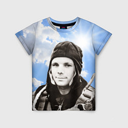 Детская футболка Летчик космонавт Юра Гагарин