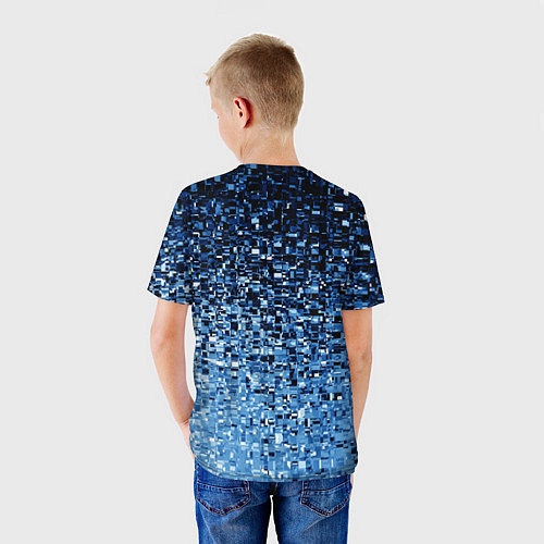 Детская футболка Геометрическое множество синих кубов / 3D-принт – фото 4