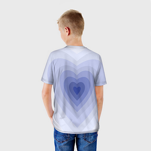 Детская футболка Голубое сердце градиент / 3D-принт – фото 4