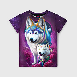 Детская футболка Полярные волки - нейросеть