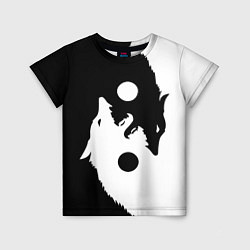 Детская футболка Инь-Ян волки