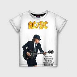 Детская футболка Ангус Янг играющий на гитаре