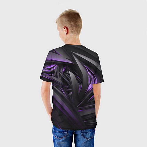 Детская футболка Черно-фиолетовые объекты / 3D-принт – фото 4