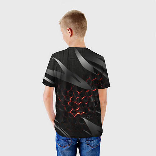Детская футболка Black and red abstract / 3D-принт – фото 4