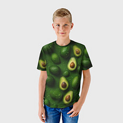 Футболка детская Сочная текстура из авокадо, цвет: 3D-принт — фото 2