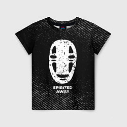 Детская футболка Spirited Away с потертостями на темном фоне
