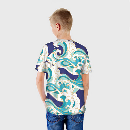 Детская футболка Волны - паттерн - мода / 3D-принт – фото 4