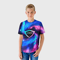 Футболка детская Genesis неоновый космос, цвет: 3D-принт — фото 2
