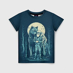 Детская футболка Старик с волком
