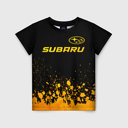 Детская футболка Subaru - gold gradient: символ сверху