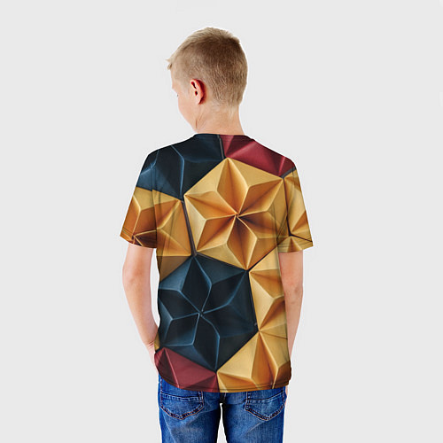 Детская футболка Геометрические ромбические фигуры / 3D-принт – фото 4