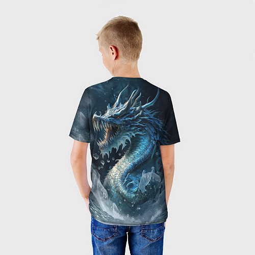 Детская футболка Ледяной дракон / 3D-принт – фото 4