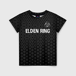 Детская футболка Elden Ring glitch на темном фоне: символ сверху
