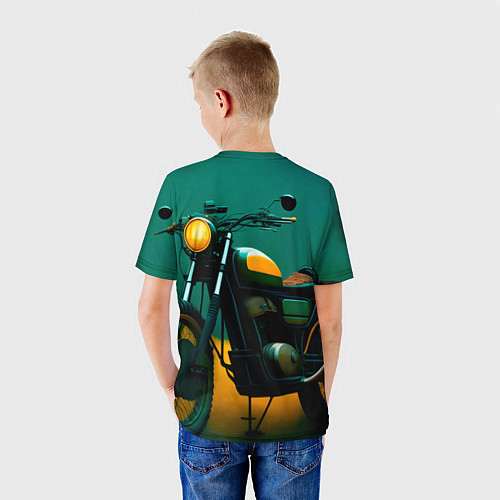 Детская футболка Мотоцикл в лесу / 3D-принт – фото 4