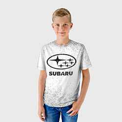Футболка детская Subaru с потертостями на светлом фоне, цвет: 3D-принт — фото 2