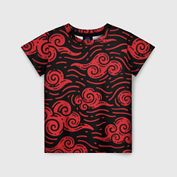 Детская футболка Японский орнамент - красные облака