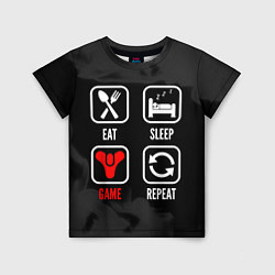 Детская футболка Eat, sleep, Destiny, repeat
