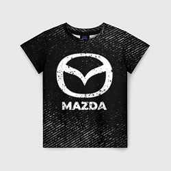 Детская футболка Mazda с потертостями на темном фоне