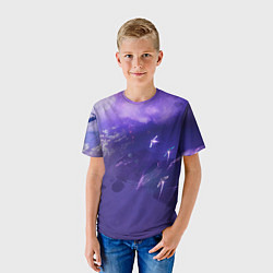Футболка детская Фиолетовый необъятный космос, цвет: 3D-принт — фото 2