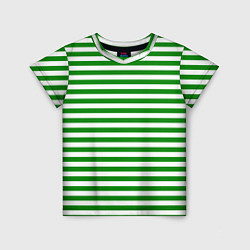 Детская футболка Тельняшка зеленая Пограничных войск
