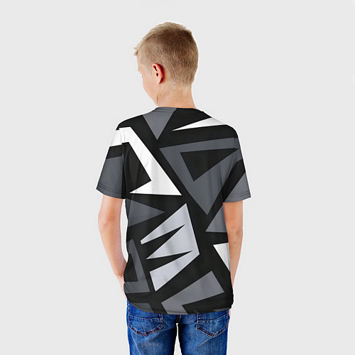 Детская футболка Геометрический камуфляж / 3D-принт – фото 4